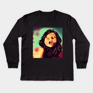 Horror Girl Kids Long Sleeve T-Shirt